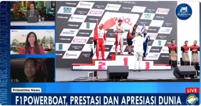 Menpora, Dito Ariotedjo saat menjadi narasumber Prime Time News Metro TV dalam tema F1 Powerboat, Pretasi dan Apresiasi Dunia secara virtual, pada Kamis malam (29/2/2024).