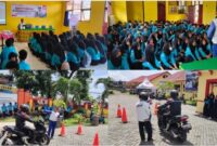 Suasana edukasi Safety Riding yang digelar tim Safety Riding Astra Motor NTB di SMKN 1 Gunungsari.