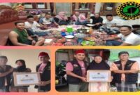 Suasana kegiatan buka puasa bersama dan pembagian bingkisan sembako yang digelar oleh Laskar Sasak DPD Jabodetabek, pada Minggu (7/4/2024).