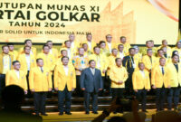 Suasana Penutupan Munas XI Partai Golkar, di Jakarta Convention Center (JCC) Senayan Jakarta, Rabu malam (21/8/2024).