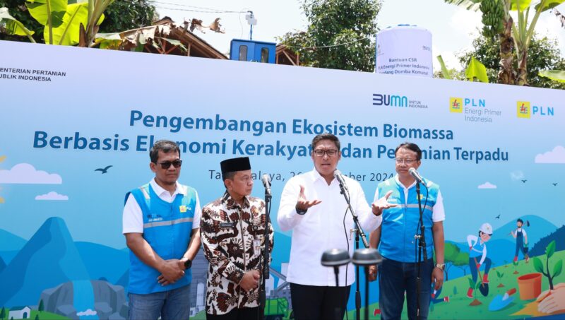 Suasana Peresmian Pengembangan Ekosistem Biomassa Berbasis Ekonomi Kerakyatan dan Pertanian Terpadu, di Tasikmalaya, pada Kamis (26/9/2024).