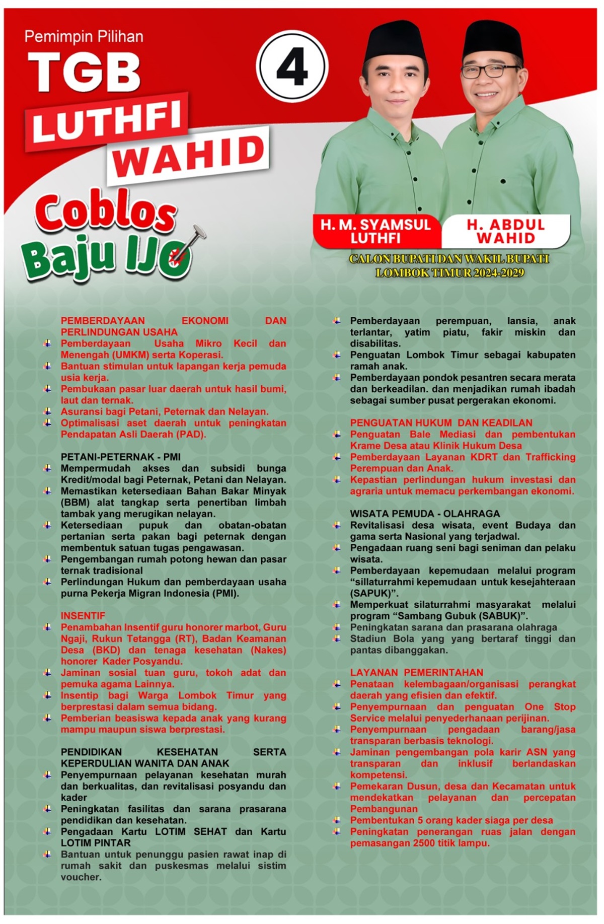 Coblos Baju Ijo