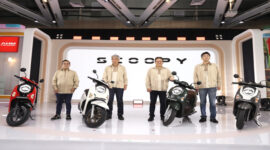 Managemen PT Astra Honda Motor (AHM) saat menghadirkan generasi terbaru dari salah satu skutik terlarisnya New Honda Scoopy.