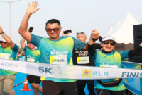 Suasana kegiatan PLN Electric Run 2024, di Scientia Square Park, Gading Serpong, Tangerang, pada Minggu (6/10/2024).