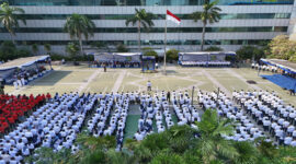 Suasana apel peringatan Hari Listrik Nasional (HLN) ke-79.