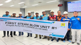 PLTU Lombok FTP-2 (2x50 MW) sukses lalui tahapan Milestone First Steam Blow Unit #1 menuju kesiapan pasokan listrik Lombok yang semakin andal.