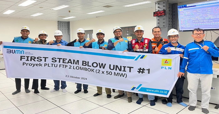 PLTU Lombok FTP-2 (2x50 MW) sukses lalui tahapan Milestone First Steam Blow Unit #1 menuju kesiapan pasokan listrik Lombok yang semakin andal.