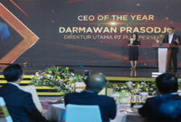 Dirut PT PLN, Darmawan Prasodjo saat dinobatkan sebagai CEO of The Year, di ajang CNBC Indonesia Awards 2024 pada Rabu (11/12/2024).