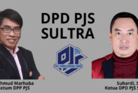 Ketum DPP PJS, Mahmud Marhaba bersama Ketua DPD PJS Sultra, Suhardi, SP. (Foto: eksklusif-PJS).