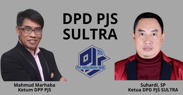 Ketum DPP PJS, Mahmud Marhaba bersama Ketua DPD PJS Sultra, Suhardi, SP. (Foto: eksklusif-PJS).