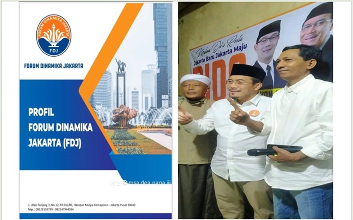 Ketum FDJ, Muhammad Sahril Amin (kanan) pose bersama Calon Wagub DKJ, Suswono (tengah).