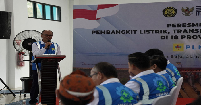 Suasana peresmian proyek strategis tenaga listrik di berbagai provinsi oleh Presiden Prabowo Subianto, 3 di antaranya beradai di Labuan Bajo.