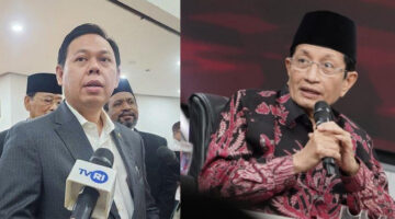 Ketua DPD RI, Sultan B Najamudin (kiri) dan Menag RI, Nasaruddin Umar (kanan).