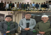 Suasana pose bersama usai jamuan makan malam antara Sekjen DPP ASLI, Mahrip dan rombongan PBNW, Restoran Ulu Juku, Makassar.