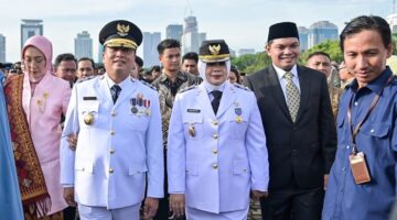 Gubernur NTB, Dr H Lalu Muhamad Iqbal (LMI) dan Wagub NTB, Hj Indah Dhamayanti Putri, resmi dilantik oleh Presiden Prabowo Subianto, di Istana Negara, Kamis (20/2/2025).