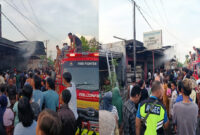 Ini toko bangunan di jalan raya Desa Tanak Awu, Kecamatan Pujut, Kabupaten Lombok Tengah, yang hangus dilalap si jago merah, Senin (3/2/2025), sekitar pukul 17.15 Wita.