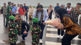 Suasana penyambutan KSAD, Jenderal TNI Maruli Simanjuntak di BIZAM Lombok.