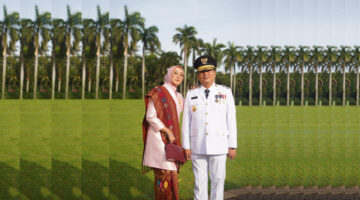 Gubernur NTB, Dr H Lalu Muhamad Iqbal didampingi istrinya, Sinta Agathia Soedjoko, saat pelantikan, di Jakarta.