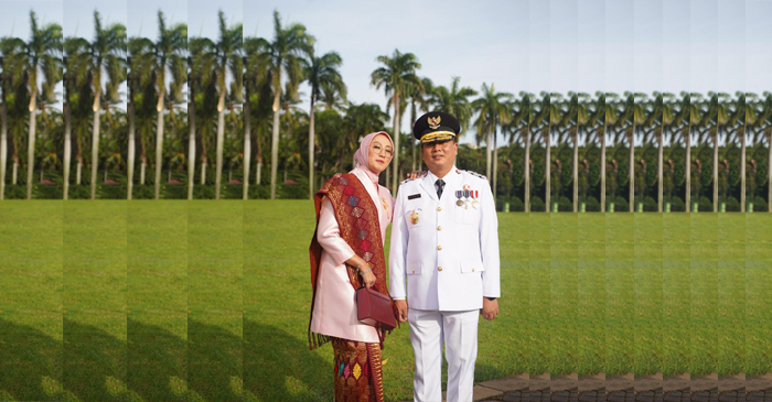 Gubernur NTB, Dr H Lalu Muhamad Iqbal didampingi istrinya, Sinta Agathia Soedjoko, saat pelantikan, di Jakarta.