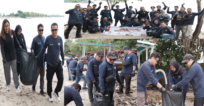 Aksi bersih-besih pantai yang dilakukan oleh para jurnalis, bloger, dan KOL, di pesisir Pantai Elak-Elak Sekotong, Kabupaten Lombok Barat.