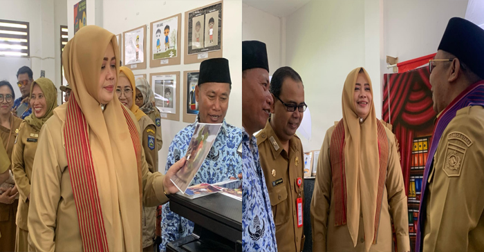 Wagub NTB, Hj Indah Dhamayanti Putri saat kunjungan kerja dan silaturahmi dalam rangka Safari Ramadhan 1446 Hijriah, di SMKN 1 Tanjung, Senin (17/3/2025).