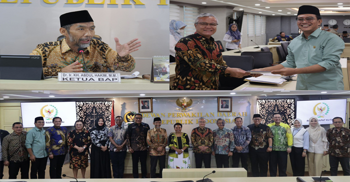 Suasana Rapat Dengar Pendapat (RDP) antara BAP DPD RI dengan Kementerian ATR/BPN, di Gedung DPD RI, Kompleks Parlemen Senayan, Jakarta, Rabu (12/3/2025).