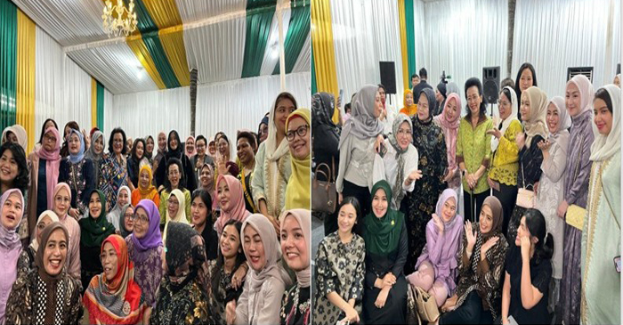 Para Jaringan Politik Perempuan pose bersama Wakil Ketua DPD RI, GKR Hemas di sela-sela forum silaturahmi, Rabu (12/3/2025). 