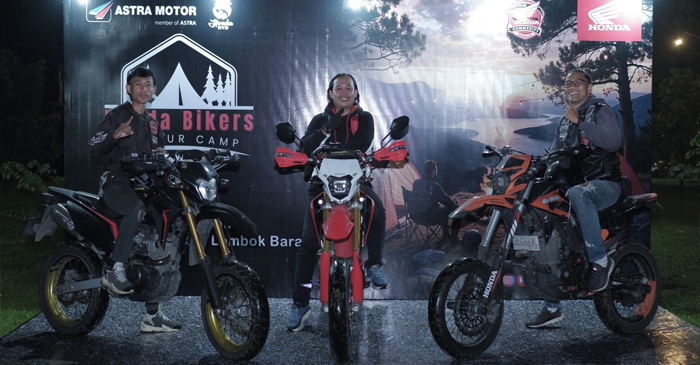 Suasana acara Honda Bikers Motour Camp’’ di Pathfinder Outbound Lingsar, Lobar yang digelar Astra Motor NTB bersama komunitas Honda.