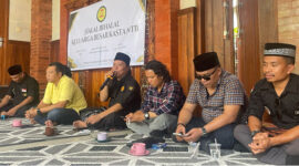 Suasana halal bihalal yang digelar Kasta NTB di Mabes Kasta NTB, di Desa Ganti, Kecamatan Praya Timur, Kabupaten Lombok Tengah, Selasa (15/4/2025).