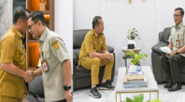 Gubernur NTB, Lalu Muhamad Iqbal saat menerima kunjungan Direktur Perlindungan dan Optimasi Lahan Ditjen Lahan dan Irigasi Pertanian Kementan, Brigjen Pol Andi Herindra Rahmawan, pada Selasa siang (6/5/2025).