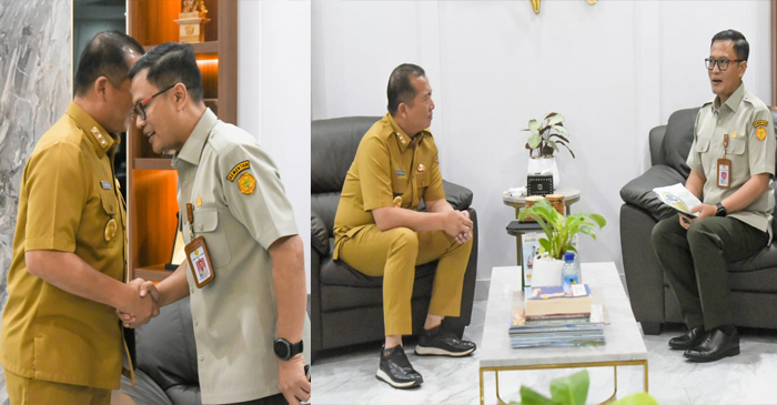 Gubernur NTB, Lalu Muhamad Iqbal saat menerima kunjungan Direktur Perlindungan dan Optimasi Lahan Ditjen Lahan dan Irigasi Pertanian Kementan, Brigjen Pol Andi Herindra Rahmawan, pada Selasa siang (6/5/2025).