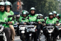 Terlihat para Ojol saat mengantar penumpang/orderan.