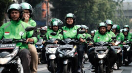 Terlihat para Ojol saat mengantar penumpang/orderan.