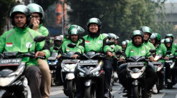 Terlihat para Ojol saat mengantar penumpang/orderan.
