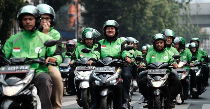 Terlihat para Ojol saat mengantar penumpang/orderan.