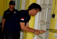 Ruangan yang menjadi tempat kejadian perkara (TKP) dugaan aksi pelecehan seksual di UIN Mataram, dipasangkan Police Line.