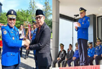 Suasana peringatan HUT ke-106 Damkaramat di Lapangan Kantor Bupati Lotim, Kamis (15/5/2025). 