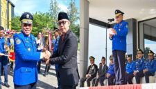 Suasana peringatan HUT ke-106 Damkaramat di Lapangan Kantor Bupati Lotim, Kamis (15/5/2025). 
