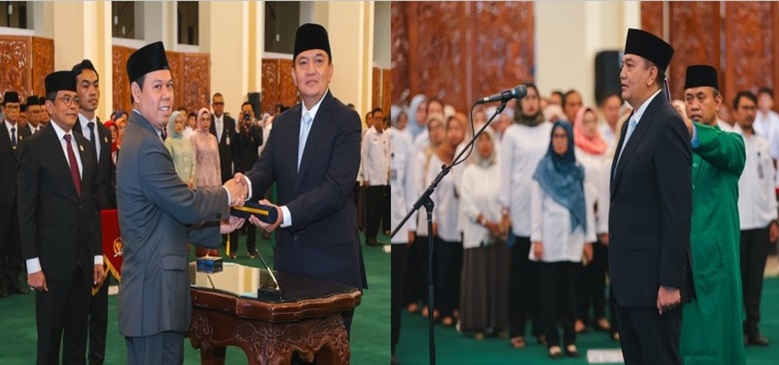 Suasana pelantik Irjen Pol Mohammad Iqbal sebagai Sekjen DPD RI, di Gedung Nusantara IV, Kompleks Parlemen Senayan, Jakarta, pada Senin (19/5/2025).