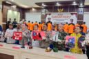 Suasana Konferensi Pers di Mapolres Lobar.