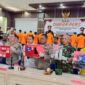 Suasana Konferensi Pers di Mapolres Lobar.