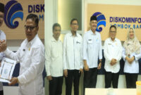 Suasana pose bersama usai acara Sertijab Kadis Kominfotik Lobar.