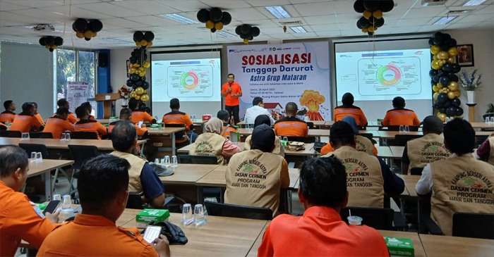 Astra Motor NTB saat menggelar sosialisasi mitigasi gempa dan tanggap darurat.