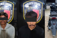 Tim gabungan dari Sat Reskrim Polres Lombok Barat dan Unit Reskrim Polsek Sekotong berhasil meringkus dua terduga pelaku pencurian kendaraan bermotor (curanmor) (foto kiri) dan barang bukti (foto kanan).