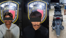 Tim gabungan dari Sat Reskrim Polres Lombok Barat dan Unit Reskrim Polsek Sekotong berhasil meringkus dua terduga pelaku pencurian kendaraan bermotor (curanmor) (foto kiri) dan barang bukti (foto kanan).