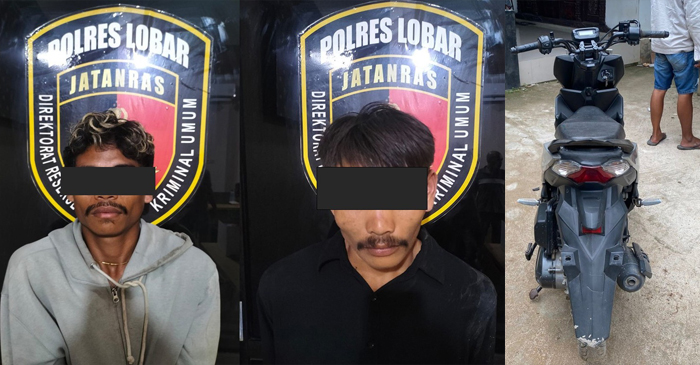 Tim gabungan dari Sat Reskrim Polres Lombok Barat dan Unit Reskrim Polsek Sekotong berhasil meringkus dua terduga pelaku pencurian kendaraan bermotor (curanmor) (foto kiri) dan barang bukti (foto kanan).