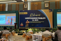 Suasana Rakernis Fungsi Keuangan Polda NTB Tahun 2025 yang digelar di Ballroom Hotel Aruna Senggigi, Lombok Barat, Kamis (12/6/2025).