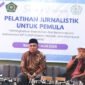 Wabendum JMSI Pusat sekaligus Pembina JMSI NTB, H Rudi Hidayat (kanan) saat menjadi narasumber pelatihan jurnalistik di IAIQH Bagu.