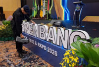Terlihat anggota Satuan Brimob Polda NTB saat  mengecek lokasi pelaksanaan Munrenbang RPJMD 2025–2029 dan RKPD 2026, di Hotel Lombok Raya Mataram, Rabu (4/6/2025.