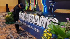 Terlihat anggota Satuan Brimob Polda NTB saat  mengecek lokasi pelaksanaan Munrenbang RPJMD 2025–2029 dan RKPD 2026, di Hotel Lombok Raya Mataram, Rabu (4/6/2025.
